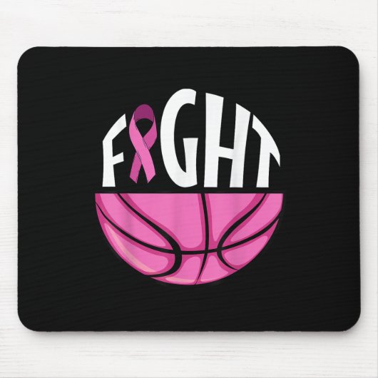 Brustkrebs-Bewusstsein Rosa Basketball Tee Mousepad (Vorne)