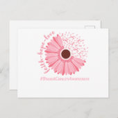 Brustkrebs Bewusstsein rosa Blume Ankündigungspostkarte (Vorne/Hinten)