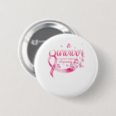 Brustkrebs-Bewusstsein rosa Butterfliegen Button (Vorne & Hinten)