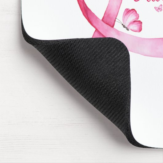 Brustkrebs-Bewusstsein rosa Butterfliegen Mousepad (Ecke)