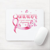 Brustkrebs-Bewusstsein rosa Butterfliegen Mousepad (Mit Mouse)
