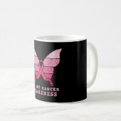 Brustkrebs-Bewusstsein rosa Butterfly-Geschenk Kaffeetasse (VorderseiteRechts)