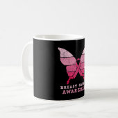 Brustkrebs-Bewusstsein rosa Butterfly-Geschenk Kaffeetasse (Vorderseite Links)