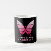 Brustkrebs-Bewusstsein rosa Butterfly-Geschenk Kaffeetasse (Mittel)