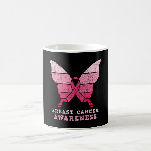 Brustkrebs-Bewusstsein rosa Butterfly-Geschenk Kaffeetasse (Mittel)