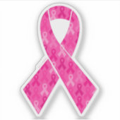 Brustkrebs-Bewusstsein rosa Flachbandmuster Aufkleber (Vorderseite)
