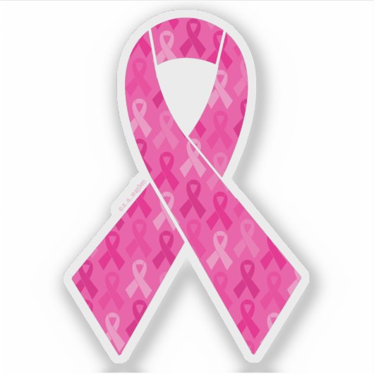 Brustkrebs-Bewusstsein rosa Flachbandmuster Aufkleber (Vorderseite)