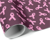 Brustkrebs-Bewusstsein rosa Flachbandmuster Geschenkpapier (Rolleneckpunkt)