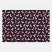 Brustkrebs-Bewusstsein rosa Flachbandmuster Geschenkpapier Set (Vorderseite)