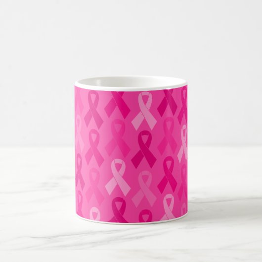Brustkrebs-Bewusstsein rosa Flachbandmuster Kaffeetasse (Mittel)