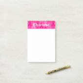 Brustkrebs-Bewusstsein rosa Flachbandmuster Post-it Klebezettel (Auf Schreibtisch)