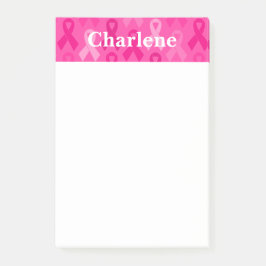Brustkrebs-Bewusstsein rosa Flachbandmuster Post-it Klebezettel