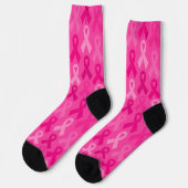 Brustkrebs-Bewusstsein rosa Flachbandmuster Socken (Linkes Detail)