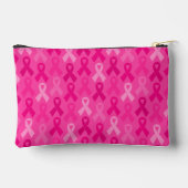 Brustkrebs-Bewusstsein rosa Flachbandmuster Zubehörtasche (Rückseite)