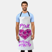 Brustkrebs-Bewusstsein: rosa Herzen, starker Start Schürze (Getragen)