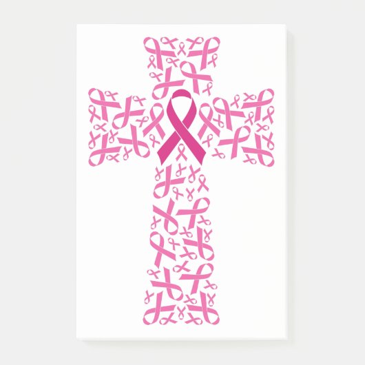 Brustkrebs-Bewusstsein rosa Kreuz Post-it Klebezettel (Vorderseite)