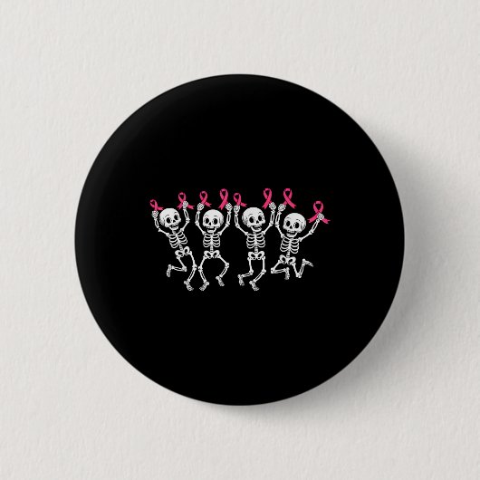 Brustkrebs-Bewusstsein Rosa Krieger Skelett Rosa Button (Vorderseite)