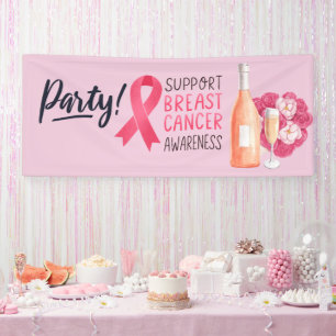 Brustkrebs Bewusstsein rosa Oktober Party Banner