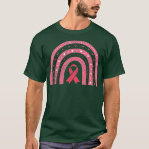 Brustkrebs-Bewusstsein Rosa Regenbogen Rosa Band T-Shirt