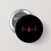 Brustkrebs-Bewusstsein rosa Ribbon-Herzschlag Button (Vorne & Hinten)
