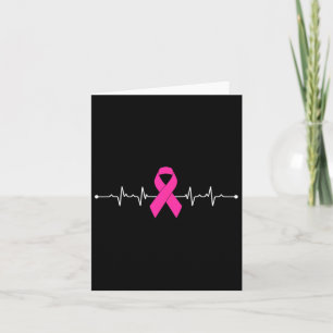 Brustkrebs-Bewusstsein rosa Ribbon-Herzschlag-Unte Karte