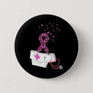 Brustkrebs Bewusstsein rosa Ribbon Stethoscope Gi Button