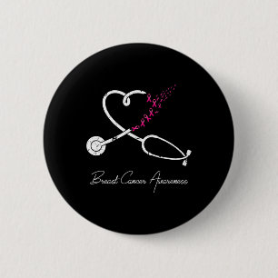 Brustkrebs Bewusstsein rosa Ribbon Stethoskop Er Button