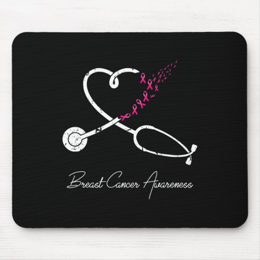 Brustkrebs Bewusstsein rosa Ribbon Stethoskop Er Mousepad (Vorne)