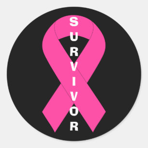 Brustkrebs Bewusstsein rosa Ribbon Survivor Runder Aufkleber
