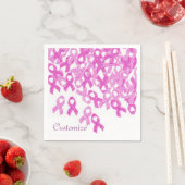 Brustkrebs Bewusstsein rosa Samt Ribbon Napkins Serviette (Beispiel)