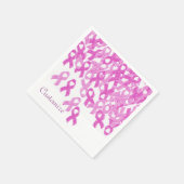 Brustkrebs Bewusstsein rosa Samt Ribbon Napkins Serviette (Ecke)