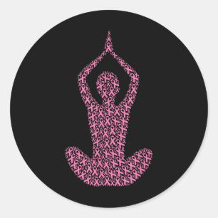 Brustkrebs-Bewusstsein rosa Schleife & Amp; Überle Runder Aufkleber