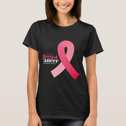 Brustkrebs-Bewusstsein rosa Schleifendesign T-Shirt (Vorderseite)