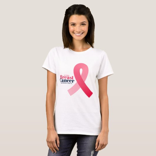 Brustkrebs-Bewusstsein rosa Schleifendesign T-Shirt (Vorne ganz)