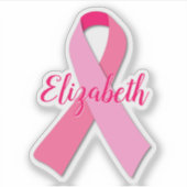 Brustkrebs-Bewusstsein Rosa Schleifenprägung Aufkleber (Vorderseite)
