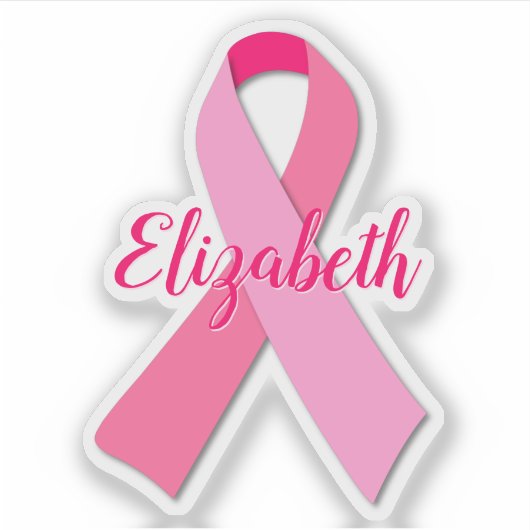 Brustkrebs-Bewusstsein Rosa Schleifenprägung Aufkleber (Vorderseite)