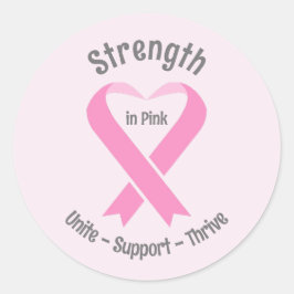 Brustkrebs-Bewusstsein Rosa Schleifenprägung Runder Aufkleber