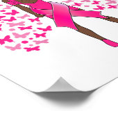 Brustkrebs Bewusstsein rosa Schmetterlinge Afrikan Poster (Ecke)