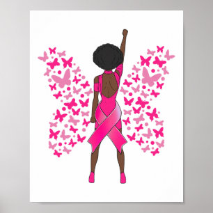 Brustkrebs Bewusstsein rosa Schmetterlinge Afrikan Poster