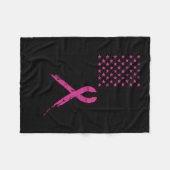 Brustkrebs-Bewusstsein rosa schwarze Flagge Fleecedecke (Vorderseite (Horizontal))