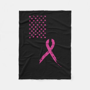 Brustkrebs-Bewusstsein rosa schwarze Flagge Fleecedecke