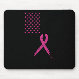 Brustkrebs-Bewusstsein rosa schwarze Flagge Mousepad