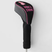 Brustkrebs-Bewusstsein rosa schwarzer Schmetterlin Golf Headcover (angewinkelt)