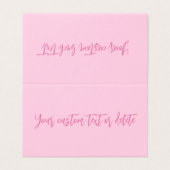 Brustkrebs-Bewusstsein rosa Skript-Platzkarte (Außenseite Aufgefaltet)