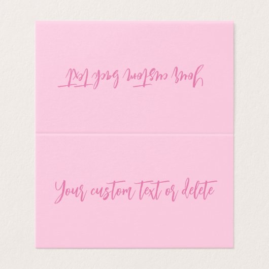 Brustkrebs-Bewusstsein rosa Skript-Platzkarte (Außenseite Aufgefaltet)