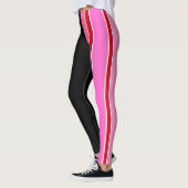 Brustkrebs-Bewusstsein rosa Streifen Band Leggings (Links)