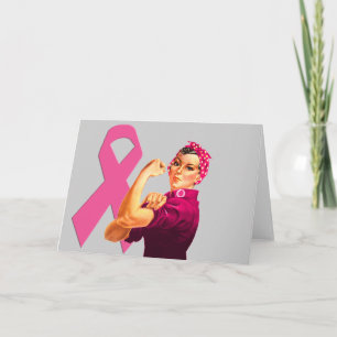 Brustkrebs-Bewusstsein Rosie the Riveter Karte