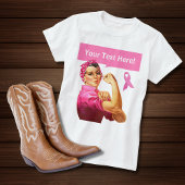 Brustkrebs-Bewusstsein Rosie the Riveter pink T-Shirt
