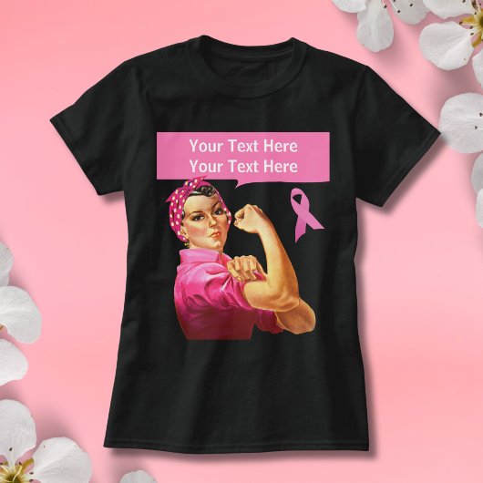 Brustkrebs-Bewusstsein Rosie the Riveter pink T-Shirt
