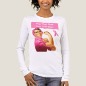 Brustkrebs-Bewusstsein Rosie the Riveter Tri-Blend Shirt (Vorderseite)